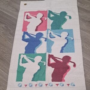 Golf Silhouette Towel with Multicolor Design